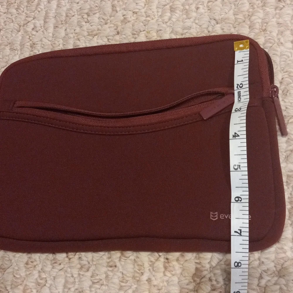 Evecase Tablet IPad Portable Padded Zipper Case Burgundy Pouch Bag With Hardware